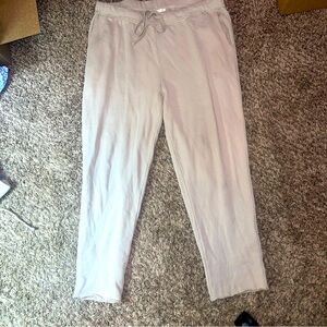 EILEEN FISHER Organic Cotton French Terry Wide Leg Pants In Tan L.